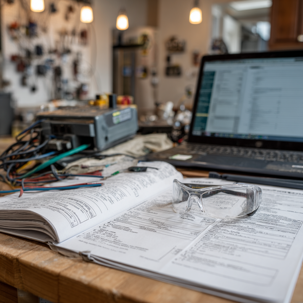 Electrician continuing education and license renewal workspace