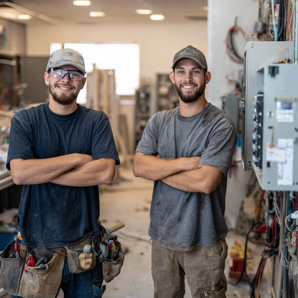 Texas electrician apprentice learning under licensed electrician supervision